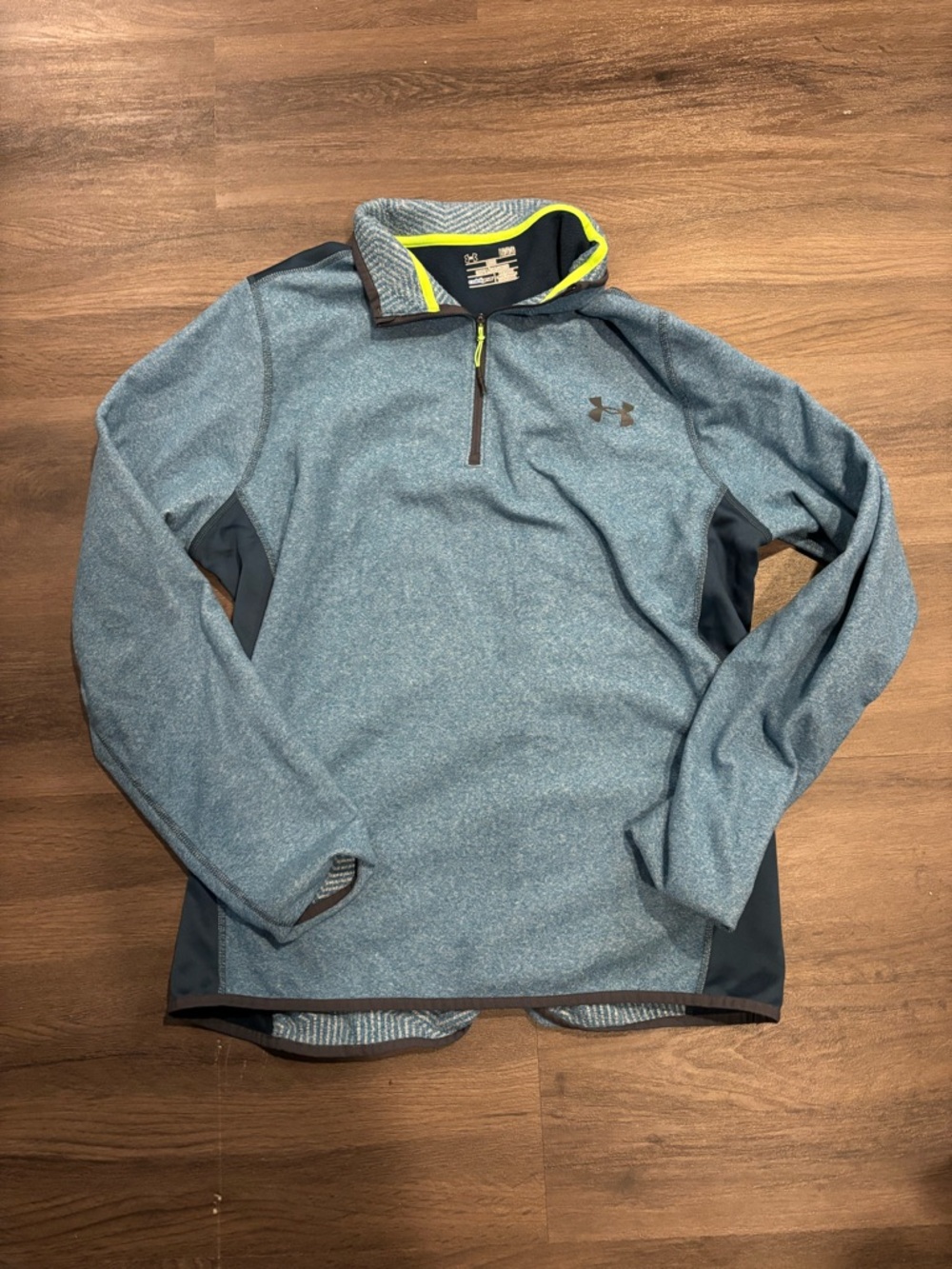 Under Armour Heather Blue & Neon Quarter-Zip Performance Jacket